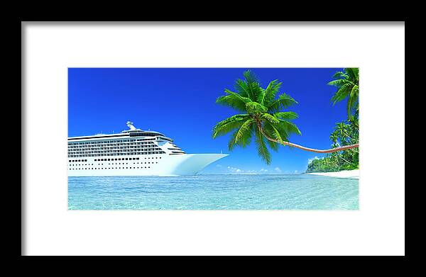 Seascape Framed Print featuring the photograph Cruise Ship by Rawpixel