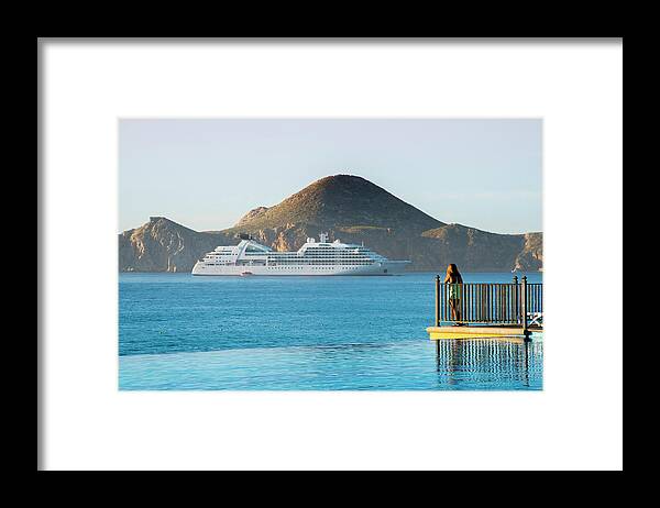 Cabo Framed Print featuring the photograph Cruise Ship View by Bill Cubitt