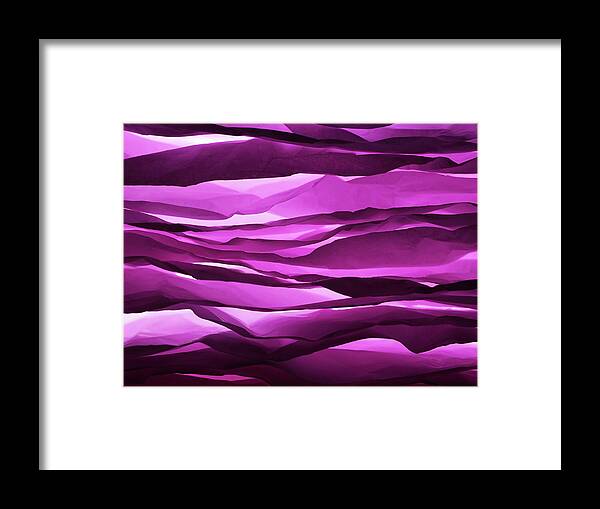 Purple Framed Print featuring the photograph Crumpled Sheets Of Purple Paper by Ballyscanlon