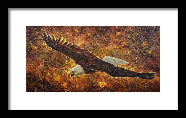 Eagle Framed Print featuring the painting Cry of the heart by Lynne Pittard