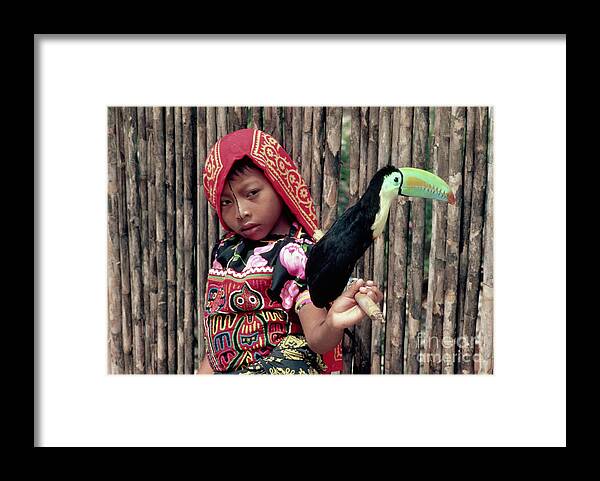 1980-1989 Framed Print featuring the photograph Cuna Girl In Traditional Dress by Bettmann