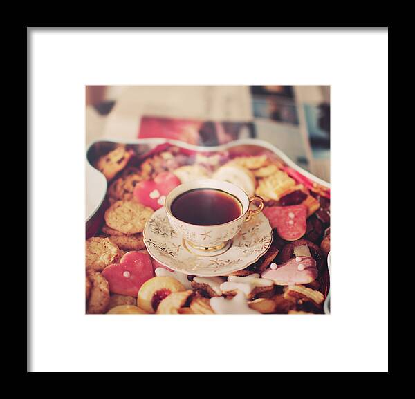Madrid Framed Print featuring the photograph Cup Of Tea With Cookies by Julia Davila-lampe