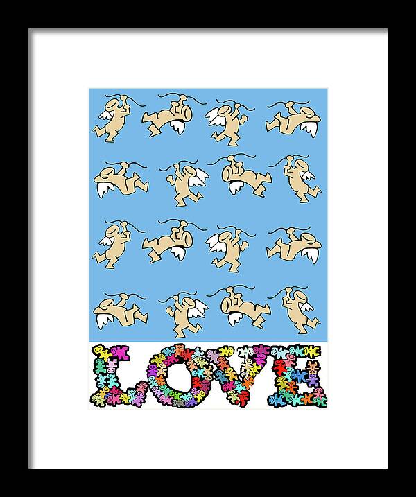 Cupids Love Framed Print featuring the digital art Cupids Love by Miguel Balb?s
