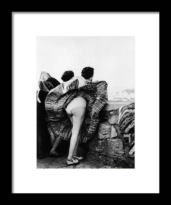 Greece Framed Print featuring the photograph Curiosity Risque Winds by Keystone-france
