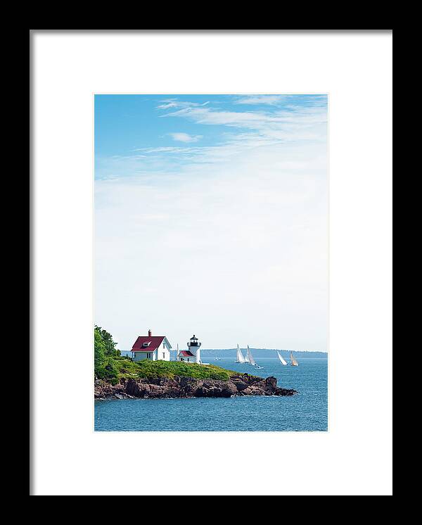 Camden Framed Print featuring the photograph Curtis Head Light In Camden, Me With by Gregobagel