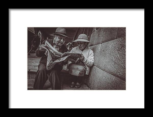 Walking Framed Print featuring the photograph Cusco Street by Koji Morishige