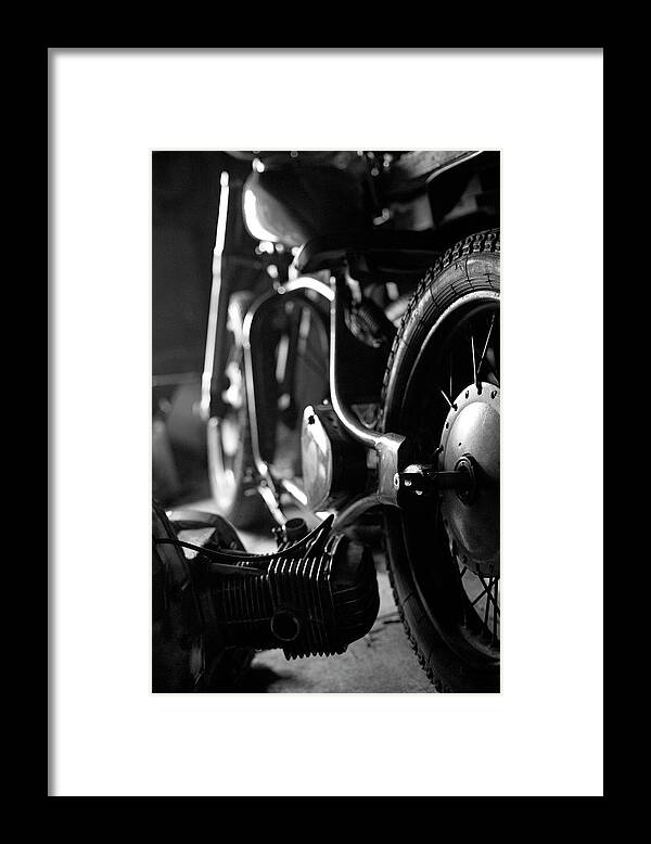 Engine Framed Print featuring the photograph Custom Motorcycle by Alexey Bubryak