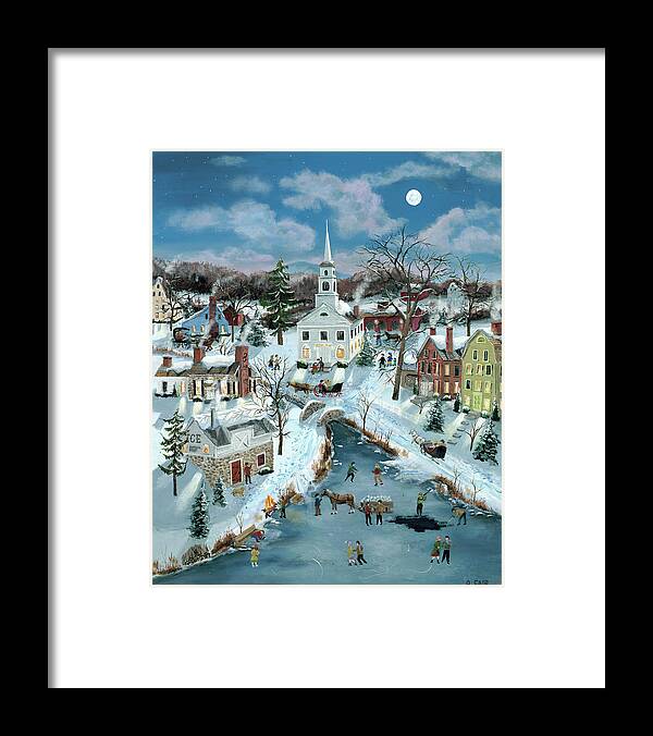 Country & Primitive Framed Print featuring the painting Cutting Ice by Bob Fair