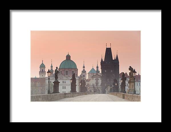 Dawn Framed Print featuring the photograph Czech Republic, Prague, Charles Bridge by Peter Adams