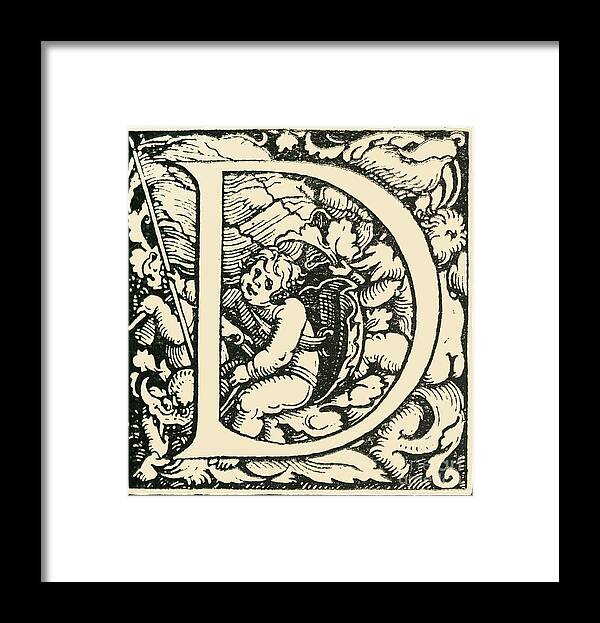 Wind Framed Print featuring the drawing D - An Alphabet By Hans Weiditz by Print Collector