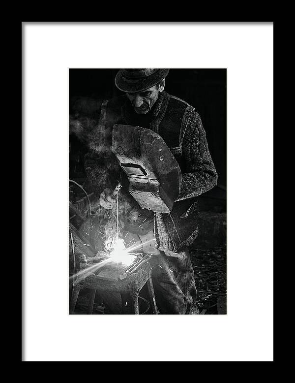 Welding Framed Print featuring the photograph D-nul Fierar (mr. Smith) by Vlad Dumitrescu