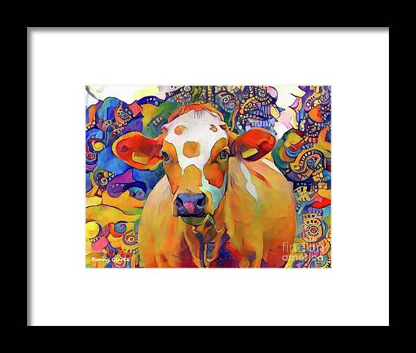 Animals Framed Print featuring the digital art Dairy Queen by Bunny Clarke