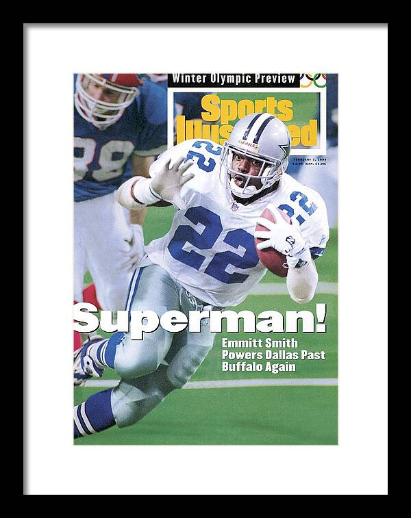 Atlanta Framed Print featuring the photograph Dallas Cowboys Emmitt Smith, Super Bowl Xxviii Sports Illustrated Cover by Sports Illustrated