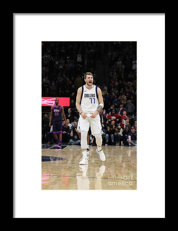 Luka Doncic Framed Print featuring the photograph Dallas Mavericks V Minnesota by Jordan Johnson