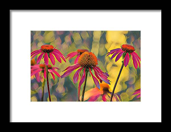 Floral Framed Print featuring the mixed media Dancing in the Sun by Susan Rydberg