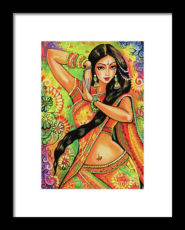 Indian Dancer Framed Print featuring the painting Dancing Nithya by Eva Campbell