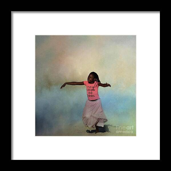 Girl Framed Print featuring the photograph Dancing on the Beach-2 by Eva Lechner