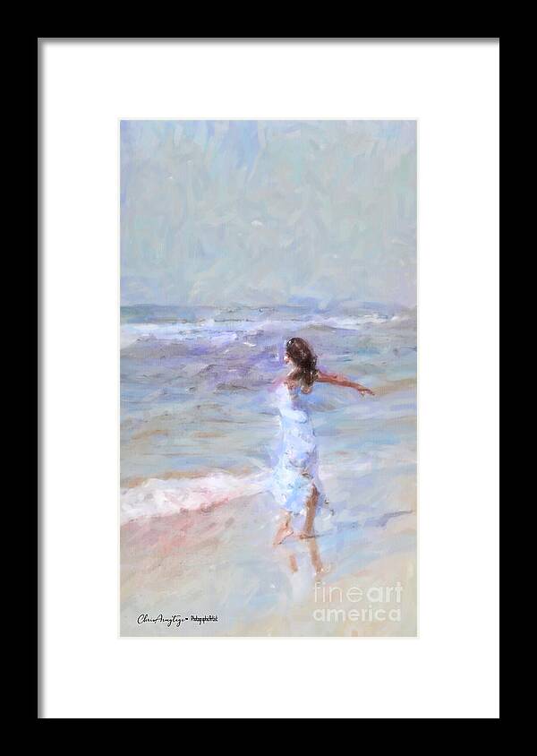 Impressionist Framed Print featuring the painting Dancing on the sand by Chris Armytage