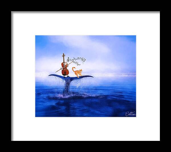 Fiddles Framed Print featuring the mixed media Dancing on Whale Tails by Colleen Taylor