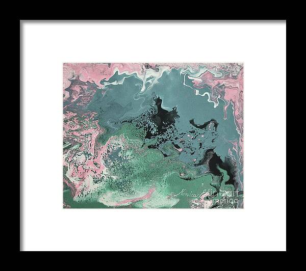 Abstract Art Framed Print featuring the painting Dancing with the sky 1 by Monica Elena