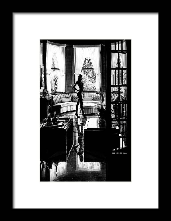 Fine Art Nude Framed Print featuring the photograph Dark Reflection... by Fabrizio Micheli