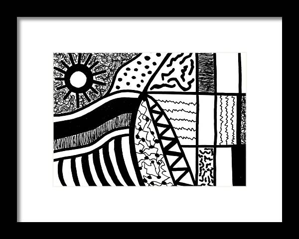 Original Drawing Framed Print featuring the drawing Darkness And Light 4 by Susan Schanerman