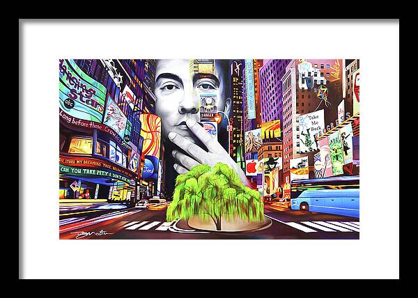 The Dave Matthews Band Framed Print featuring the painting Dave Matthews Dreaming Tree by Joshua Morton