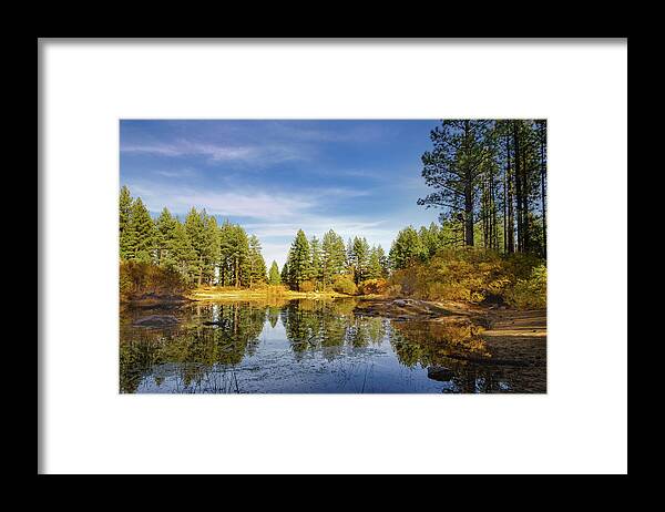 Pond Framed Print featuring the photograph Davis Creek Pond in Fall by Janis Knight