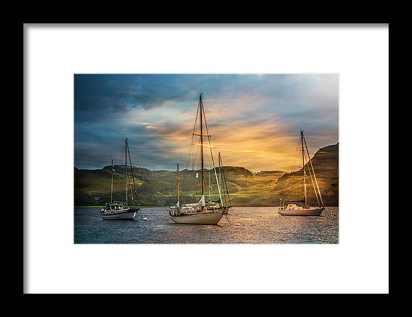 Boats Framed Print featuring the photograph Dawn Light by Debra and Dave Vanderlaan