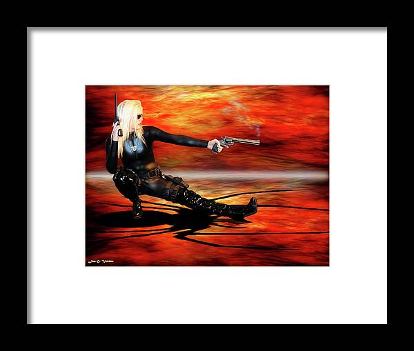 Black Framed Print featuring the photograph Dawn Of The Black Widow by Jon Volden