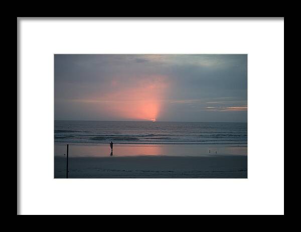 Sunrise Framed Print featuring the photograph Daybreak Daytona Beach by Emery Graham