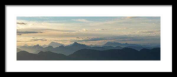Canada Framed Print featuring the photograph View From Mount Seymour at Sunrise Panorama by Rick Deacon