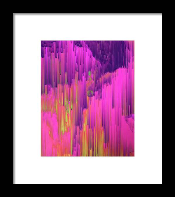 Glitch Framed Print featuring the digital art DayGlo by Jennifer Walsh
