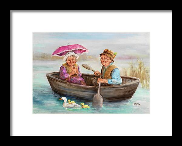 Elderly Couple Framed Print featuring the painting Dd_068 by Dianne Dengel