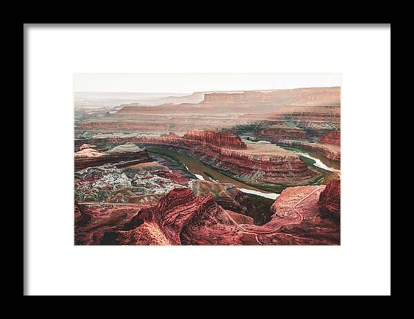 America Framed Print featuring the photograph Dead Horse Point Sunset and Horseshoe Bend - Moab Utah by Gregory Ballos