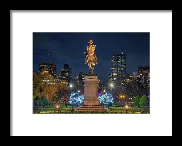 Boston Framed Print featuring the photograph December Evening in Boston's Public Garden by Kristen Wilkinson