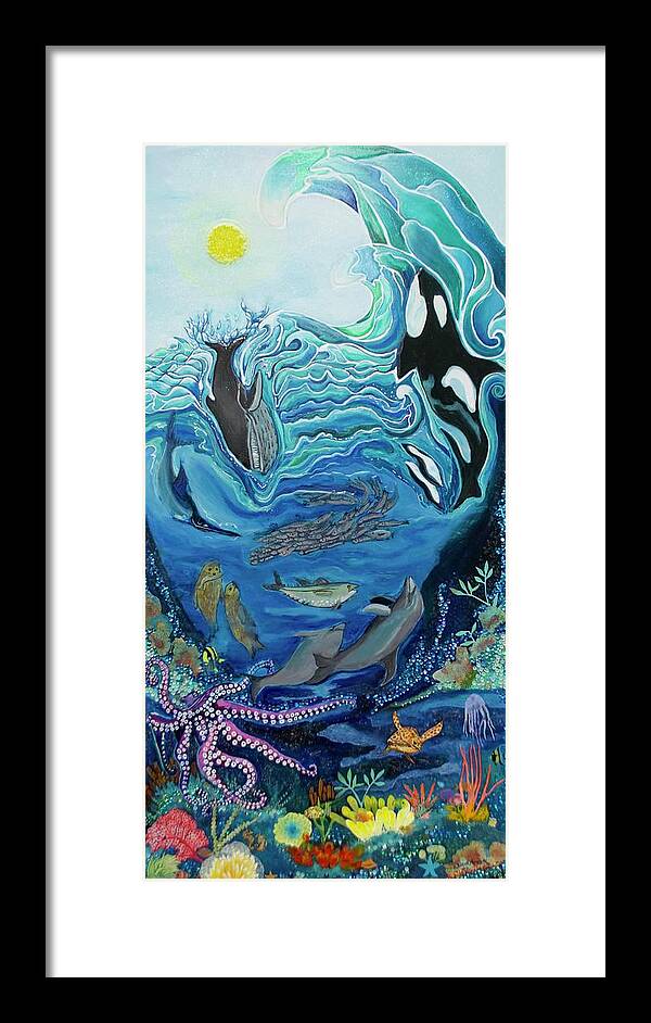 Ocean Framed Print featuring the painting Deep Sea Treasures by Patricia Arroyo