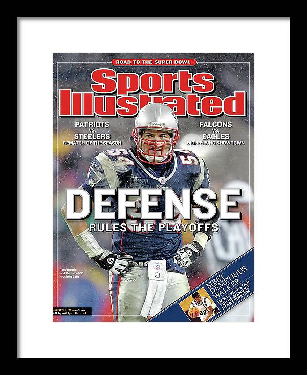 Magazine Cover Framed Print featuring the photograph Defense Rules The Playoffs Road To The Super Bowl Sports Illustrated Cover by Sports Illustrated