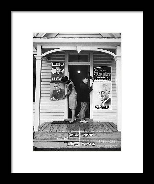 Democracy Framed Print featuring the photograph Democratic And Republican Headquarters by Bettmann