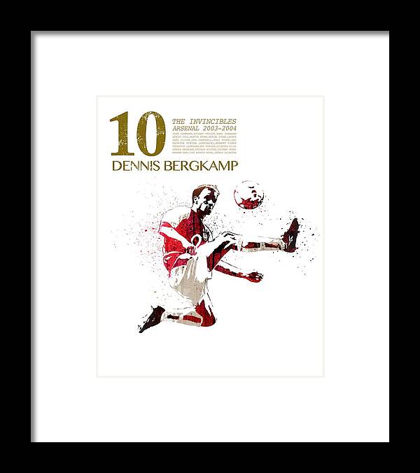 World Cup Framed Print featuring the painting Dennis Bergkamp - The invincibles by Art Popop