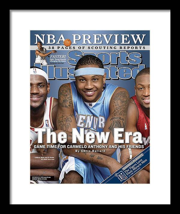 Magazine Cover Framed Print featuring the photograph Denver Nuggets Carmelo Anthony Sports Illustrated Cover by Sports Illustrated