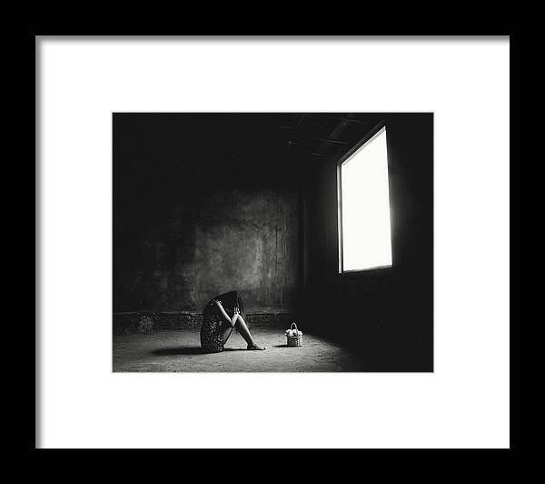 Woman Framed Print featuring the photograph Depression by Fadhel Muhamad Fajeri
