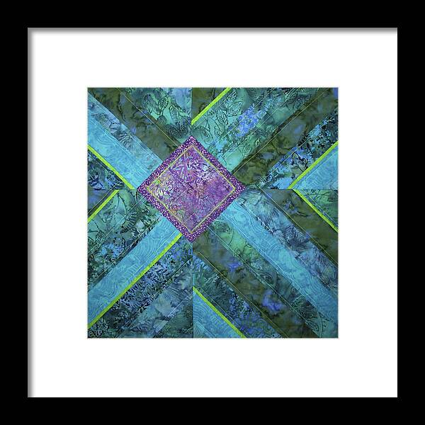 Art Quilt Framed Print featuring the tapestry - textile Depth by Pam Geisel