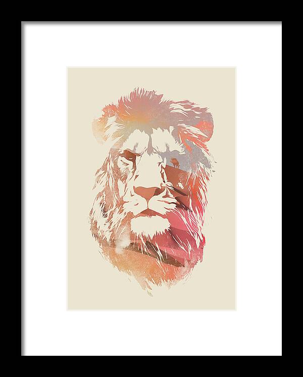 Desert Lion Framed Print featuring the painting Desert Lion by Robert Farkas