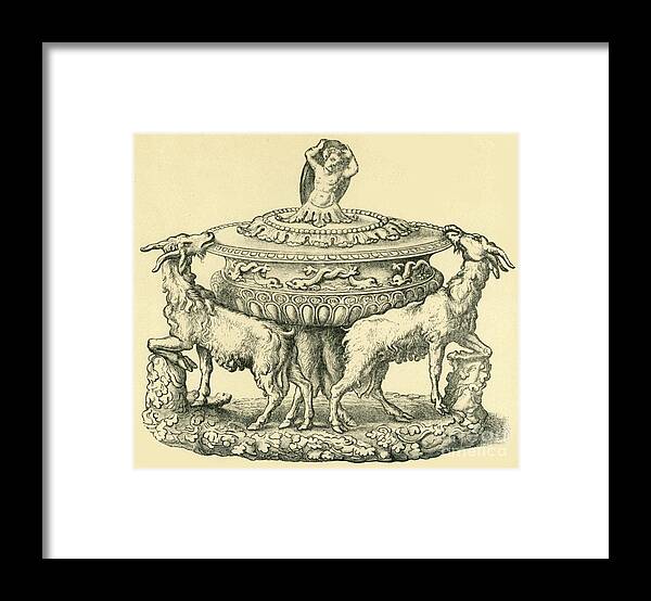 Metalwork Framed Print featuring the drawing Design For A Tureen Or Salt Cellar by Print Collector