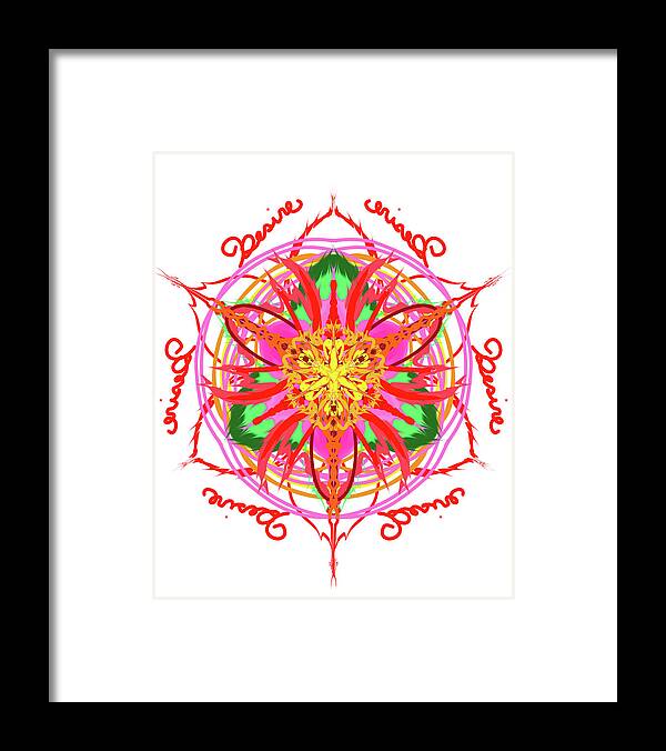 Desire Mandala Framed Print featuring the painting Desire Mandala by Stephanie Analah