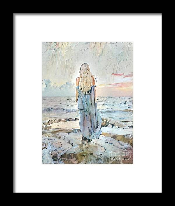 Woman Framed Print featuring the digital art Desolate or Contemplative by Chris Armytage