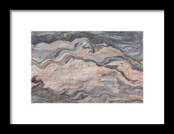 Abstractartistic Framed Print featuring the photograph Details Of Sand Stone Texture. Striped by Dmytro Synelnychenko