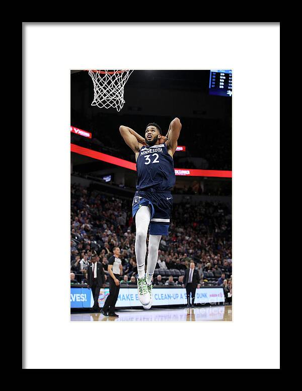 Nba Pro Basketball Framed Print featuring the photograph Detroit Pistons V Minnesota Timberwolves by Jordan Johnson