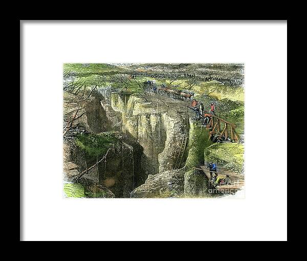 Miner Framed Print featuring the drawing Diamond Field, C1880 by Print Collector